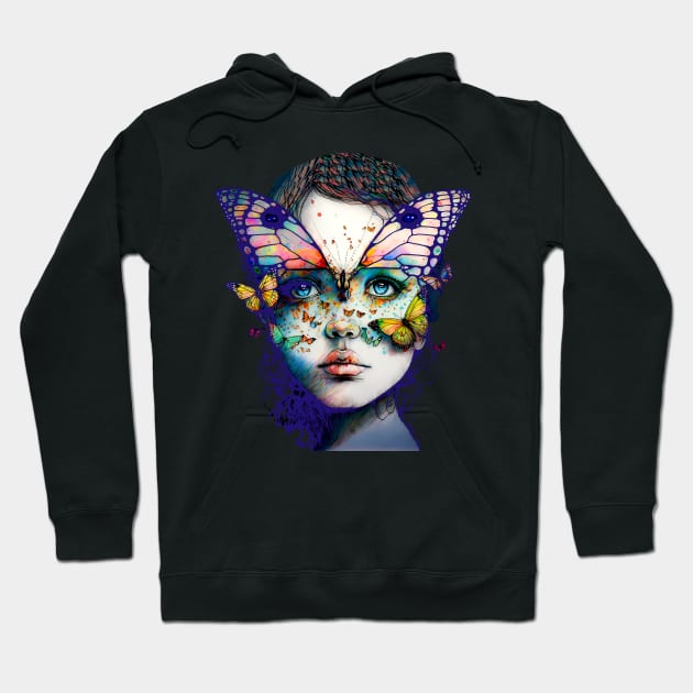 Butterfly Princess No. 2: Perfection is Overrated on a Dark Background Hoodie by Puff Sumo